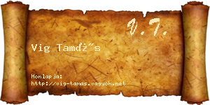 Vig Tamás névjegykártya
